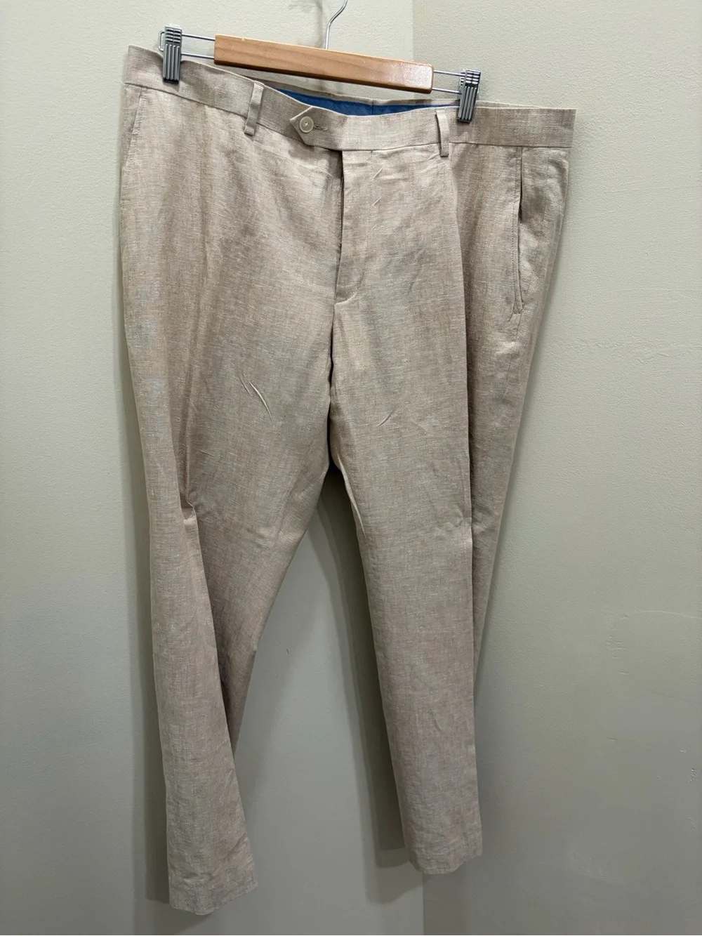 Tommy Hilfiger Men's Linen Dress Pants in Light Beige